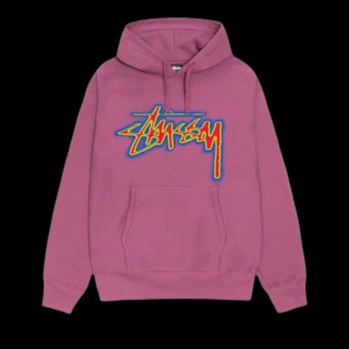 Stussy Thermal Stock Hoodie Berry