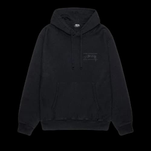 Stussy Smooth International Hoodie Pigment Dyed 'Black'