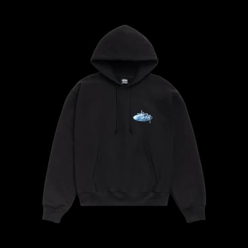Stussy Wave Oval Hoodie 'Black'