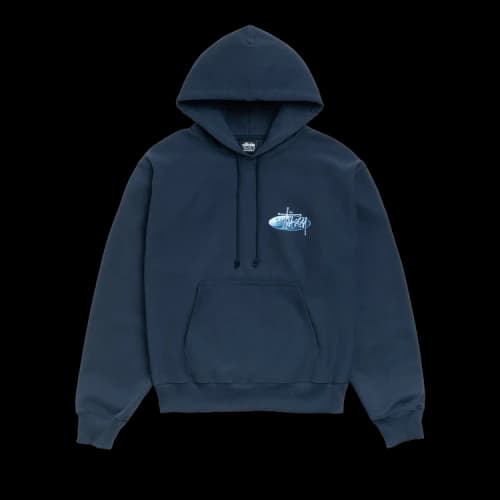 Stussy Wave Oval Hoodie 'Navy'