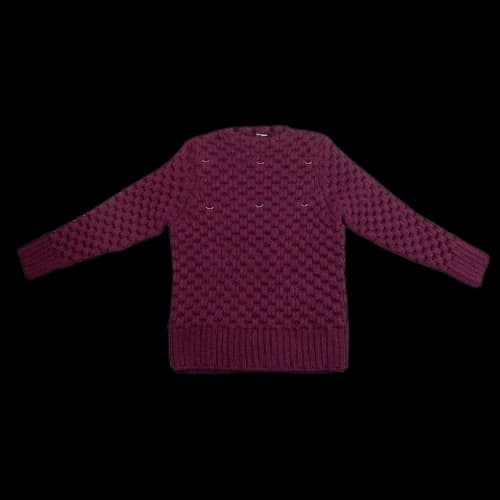 Raf Simons Honey Stitch Sweater With Pleated Collar And 6 Rings 'Burgundy'