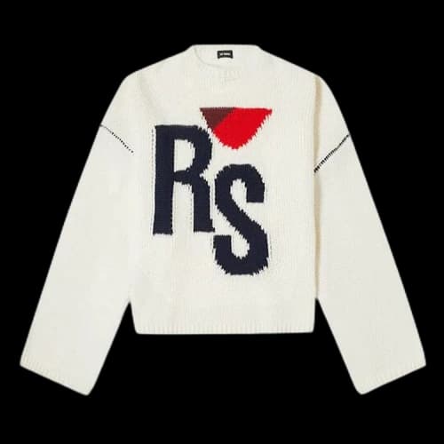 Raf Simons Cropped Oversized RS Crew Knit 'Off White'
