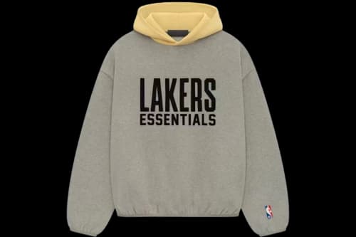Fear of God Essentials x NBA Lakers Hoodie 'Warm Heather'