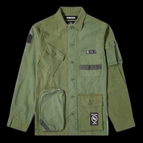 NEIGHBORHOOD QM Shirt Cargo Multiple Pockets Jacket Unisex Green