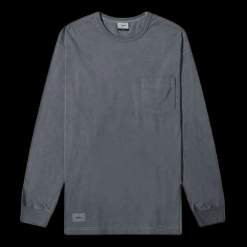 WTAPS Long Sleeve Blank 03 Round collar Long-sleeve Tee Unisex Grey/Black