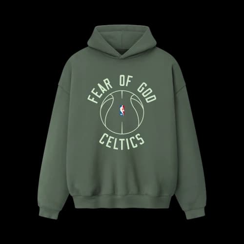 Fear of God Essentials Celtics x Barkley Hendricks 90s Hoodie Balsam Green