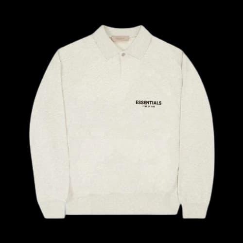 Fear of God Essentials Long-Sleeve Polo 'Light Oatmeal'