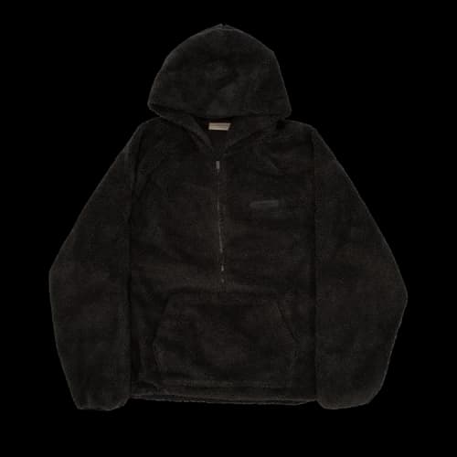 Fear of God Essentials Polar Fleece Half Zip Hoodie 'Iron'