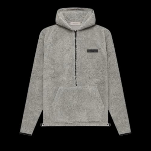 Fear of God Essentials Polar Fleece Half Zip Hoodie 'Dark Oatmeal'