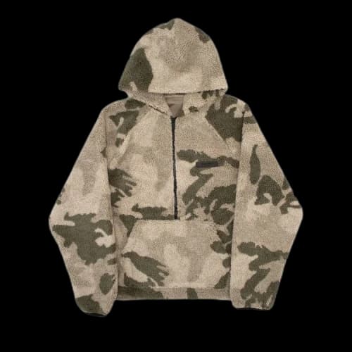 Fear of God Essentials Polar Fleece Half Zip Hoodie 'Camo'
