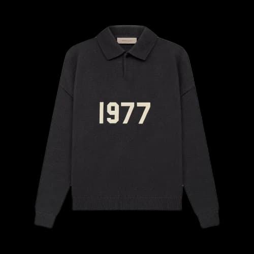 Fear of God Essentials Knit Long-Sleeve Polo 'Iron'