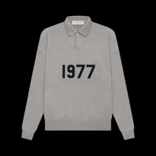 Fear of God Essentials Knit L/S Polo Dark Oatmeal