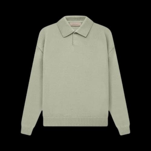 Fear of God Essentials Knit Long-Sleeve Polo 'Sea Foam'