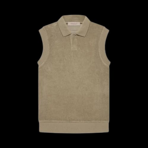 Fear of God Essentials Velour Sleeveless Polo 'Oak'