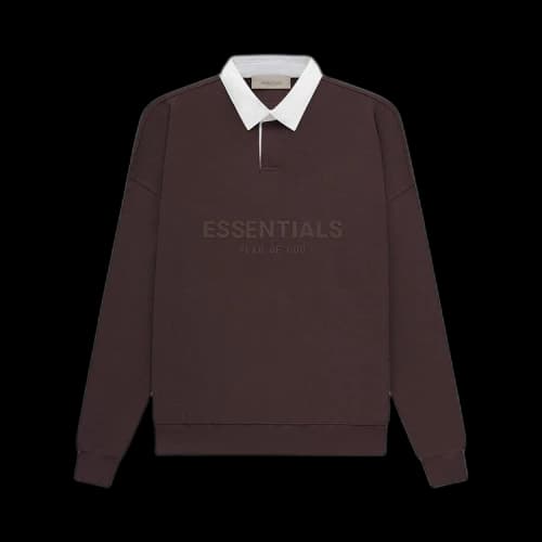 Fear of God Essentials Waffle Henley Rugby 'Plum'
