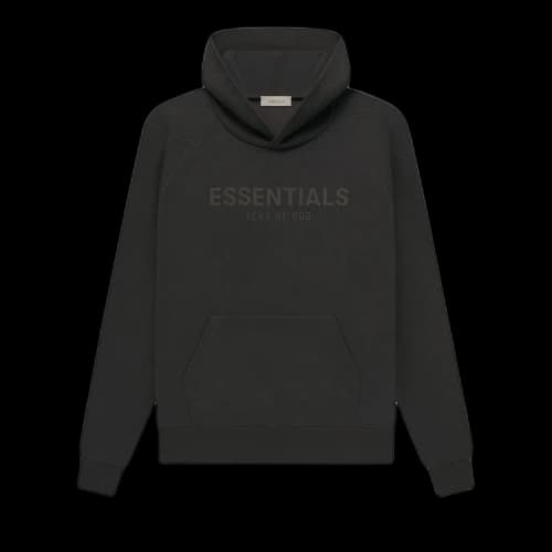 Fear of God Essentials Waffle Raglan Hoodie 'Off Black'
