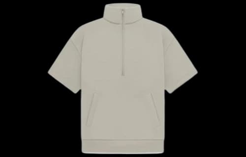 Fear of God Essentials Half Zip 3/4 Sleeve Shirt 'Seal'