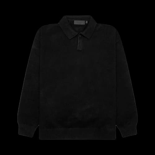 Fear of God Essentials Knit Polo 'Jet Black'
