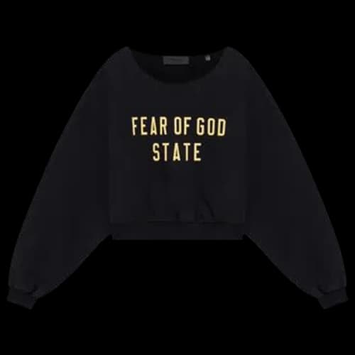 Fear of God Essentials Women's Heavy Fleece Cropped Crewneck Black
