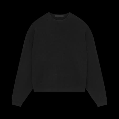 Fear of God Essentials Waffle Crewneck Sweater 'Black'
