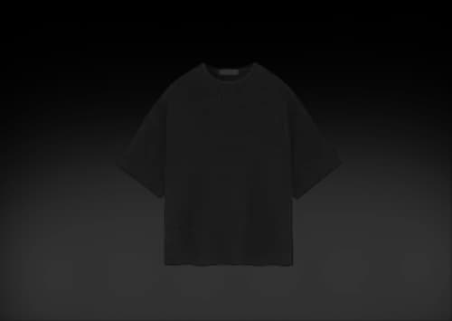 Fear of God Essentials Heavy Waffle Short Sleeve Crewneck Sweater Black