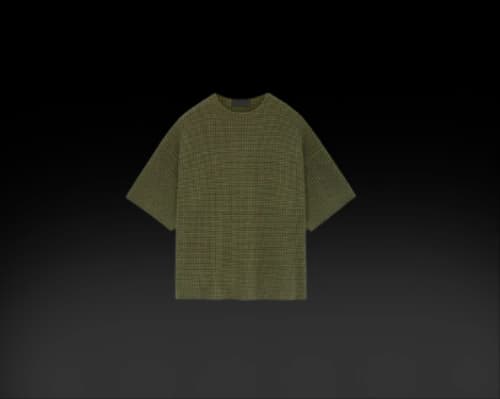 Fear of God Essentials Heavy Waffle Short Sleeve Crewneck Sweater Military
