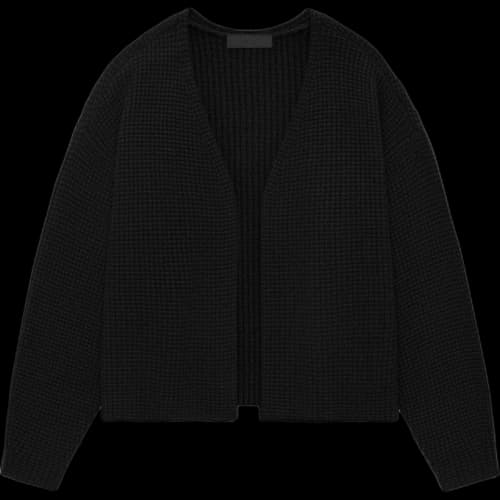 Fear of God Essentials Heavy Waffle Cardigan Black