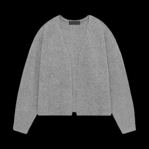 Fear of God Essentials Heavy Waffle Cardigan Dark Heather