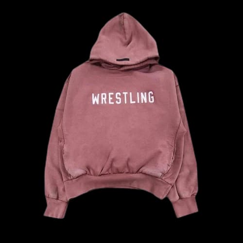 Fear of God Essentials Heavy Fleece Vintage Shrunken Hoodie Crimson