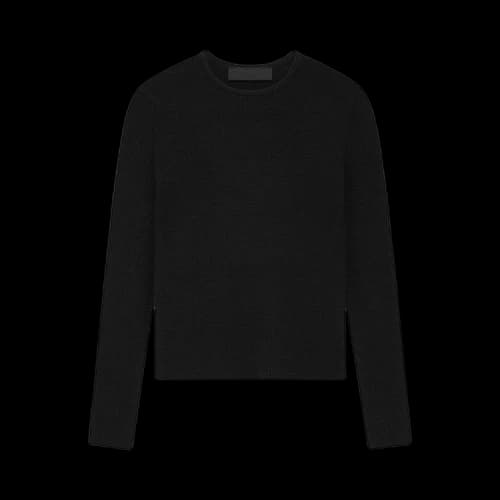 Fear of God Essentials Women's Waffle Fitted Long Sleeve Pullover Black