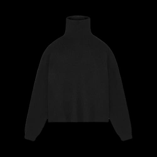 Fear of God Essentials Womens Waffle Turtleneck Black