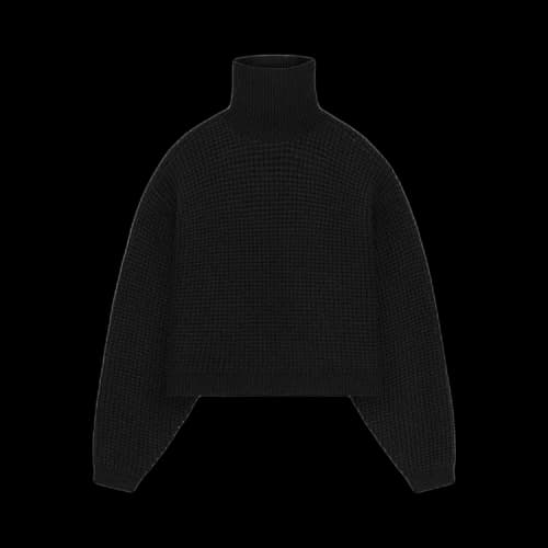 Fear of God Essentials Heavy Waffle Cropped Turtleneck 'Black'