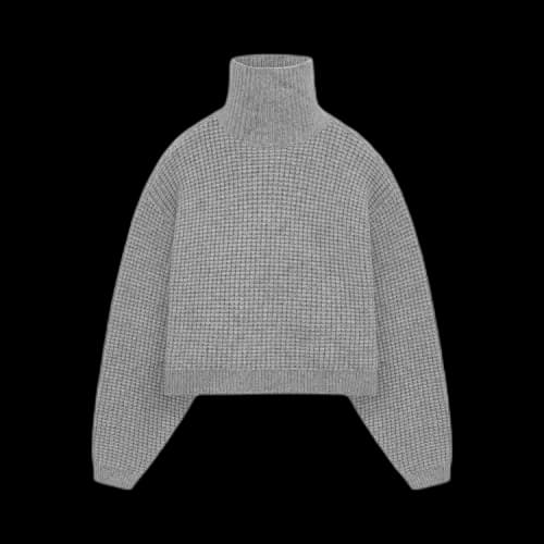 Fear of God Essentials Heavy Waffle Cropped Turtleneck 'Dark Heather'
