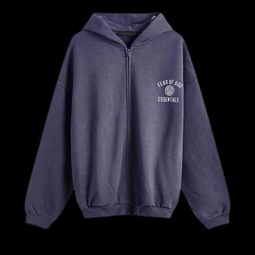 Fear of God Essentials Heavy Fleece Full Zip Hoodie 'Marine'