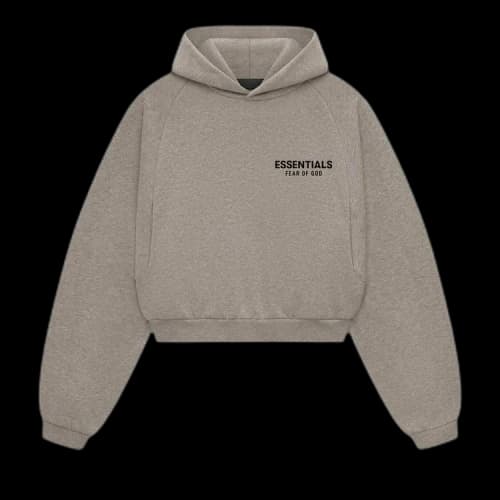 Fear of God Essentials Fleece Cropped Hoodie 'Heather Grey'