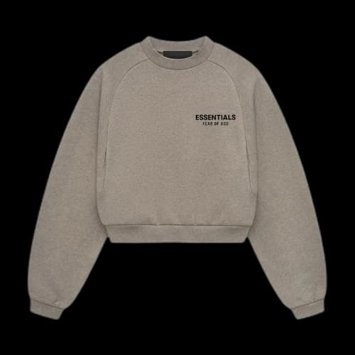 Fear of God Essentials Fleece Cropped Crewneck 'Heather Grey'