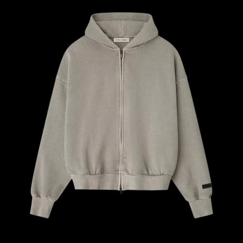 Fear of God Essentials Classic Full Zip Hoodie 'Smoke Grey'
