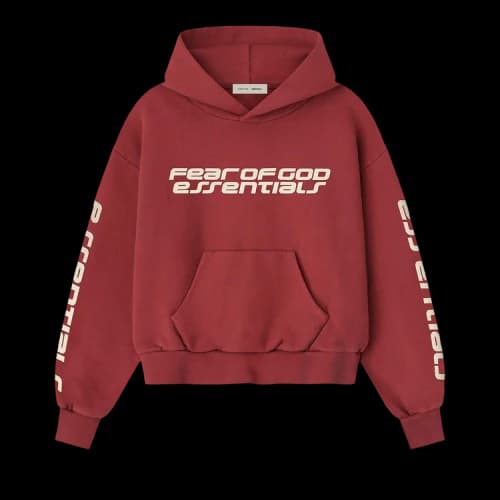 Fear of God Essentials Classic Hoodie 'Crimson'