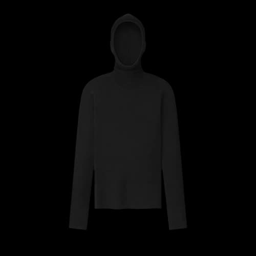 Fear of God Essentials Long-Sleeve Hooded Rib Top 'Vintage Black'