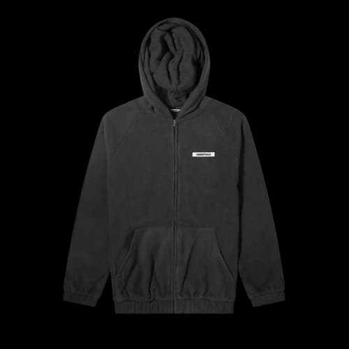Fear of God Essentials Raglan Full Zip Hoodie 'Black'