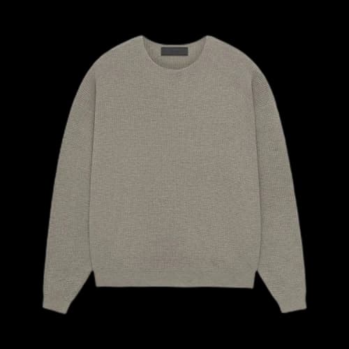 Fear of God Essentials Waffle Crewneck Sweater Heather Gray