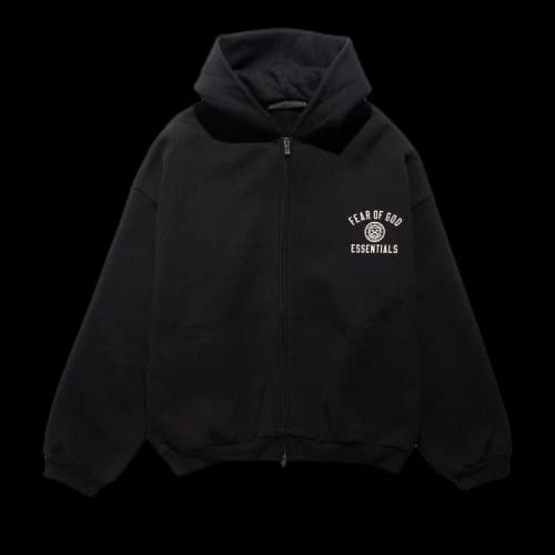 Fear of God Essentials Heavy Fleece Full Zip Hoodie 'Black'
