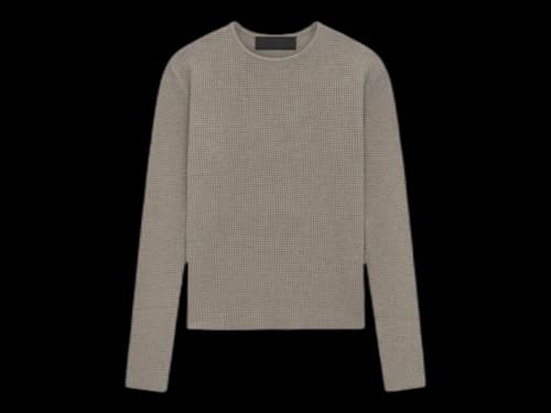 Fear of God Essentials Women's Waffle Fitted Long Sleeve Sweater Heather Gray