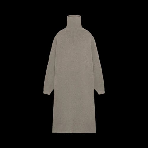 Fear of God Essentials Women's Waffle Knit Turtleneck Dress Heather Gray