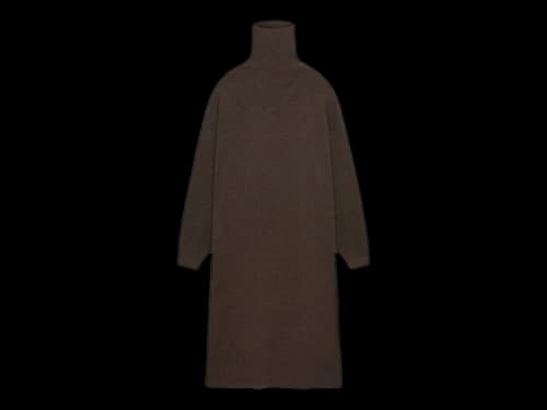 Fear of God Essentials Women's Waffle Knit Turtleneck Dress Brown