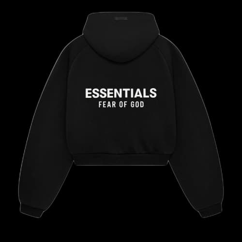 Fear of God Essentials Women's Fleece Cropped Hoodie Heather Gray