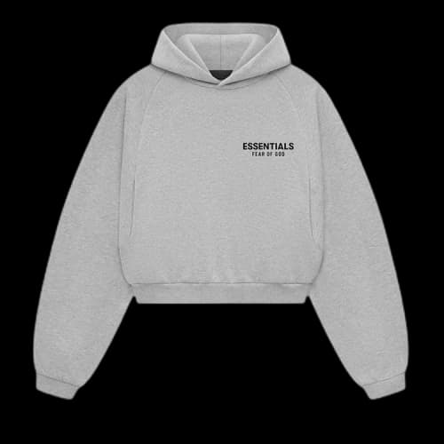 Fear of God Essentials Fleece Cropped Hoodie 'Grey'