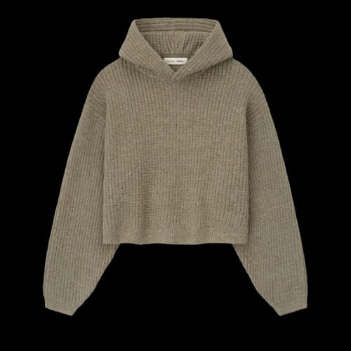 Fear of God Essentials Womens Heavy Waffle 90's Hoodie Homestead Heather