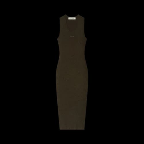 Fear of God Essentials Womens Rib Tank Dress Brown