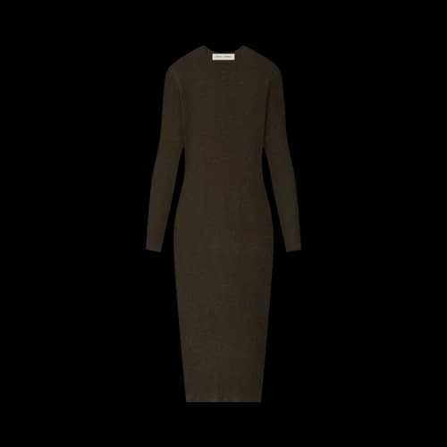 Fear of God Essentials Womens Rib Long Sleeve Dress Brown